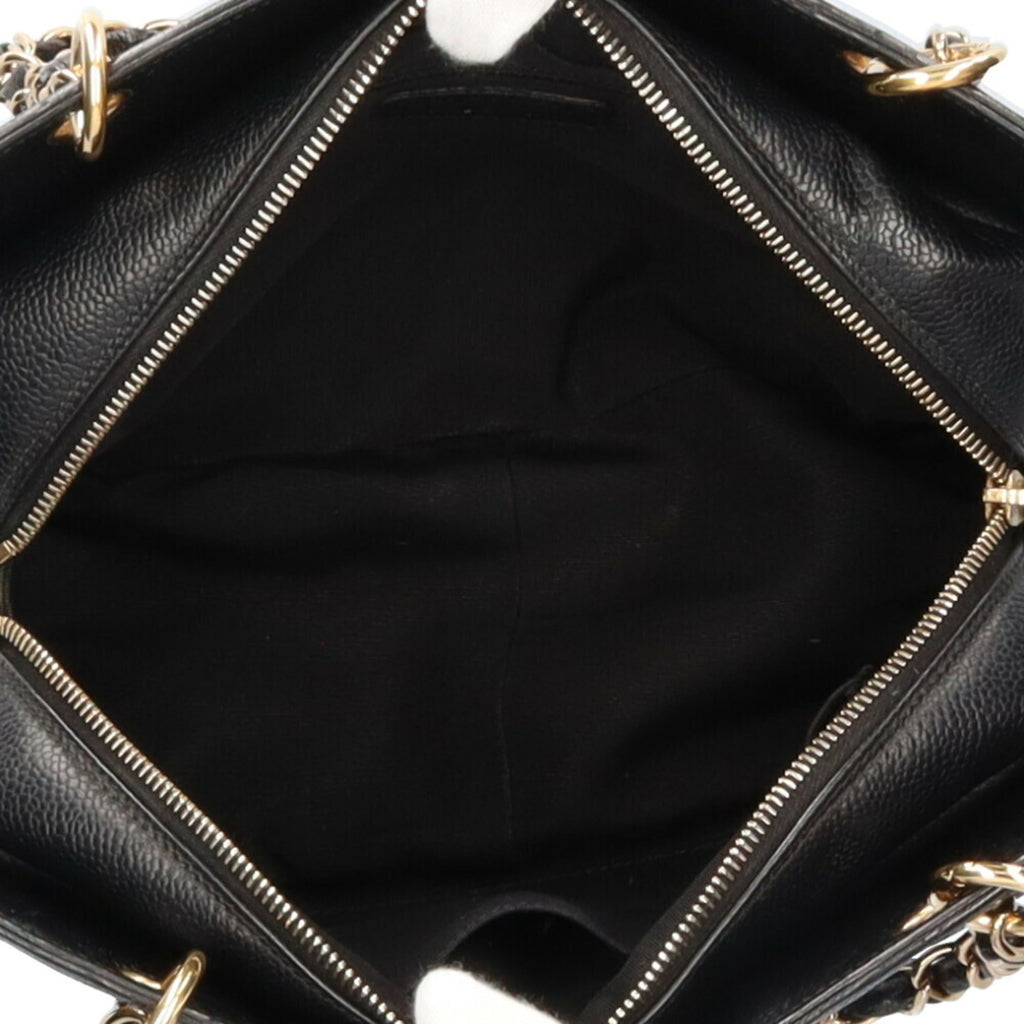 CHANEL chain matelasse handbag caviar skin black ladies