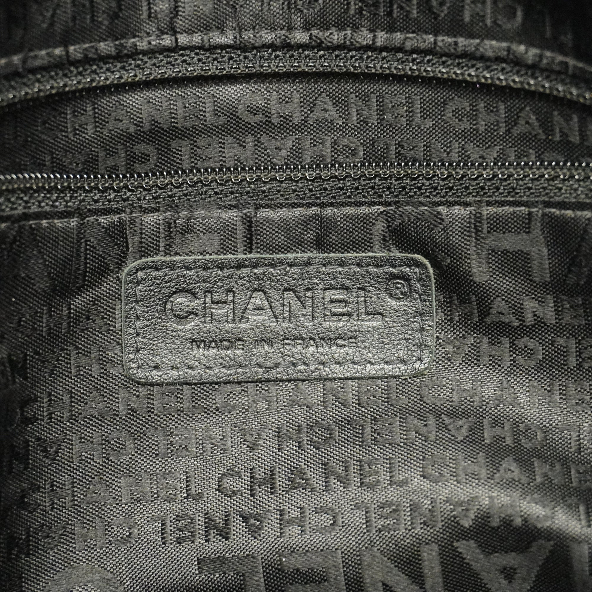CHANELAuth  Boston Bag Men,Women,Unisex Satin,Leather Boston Bag Black