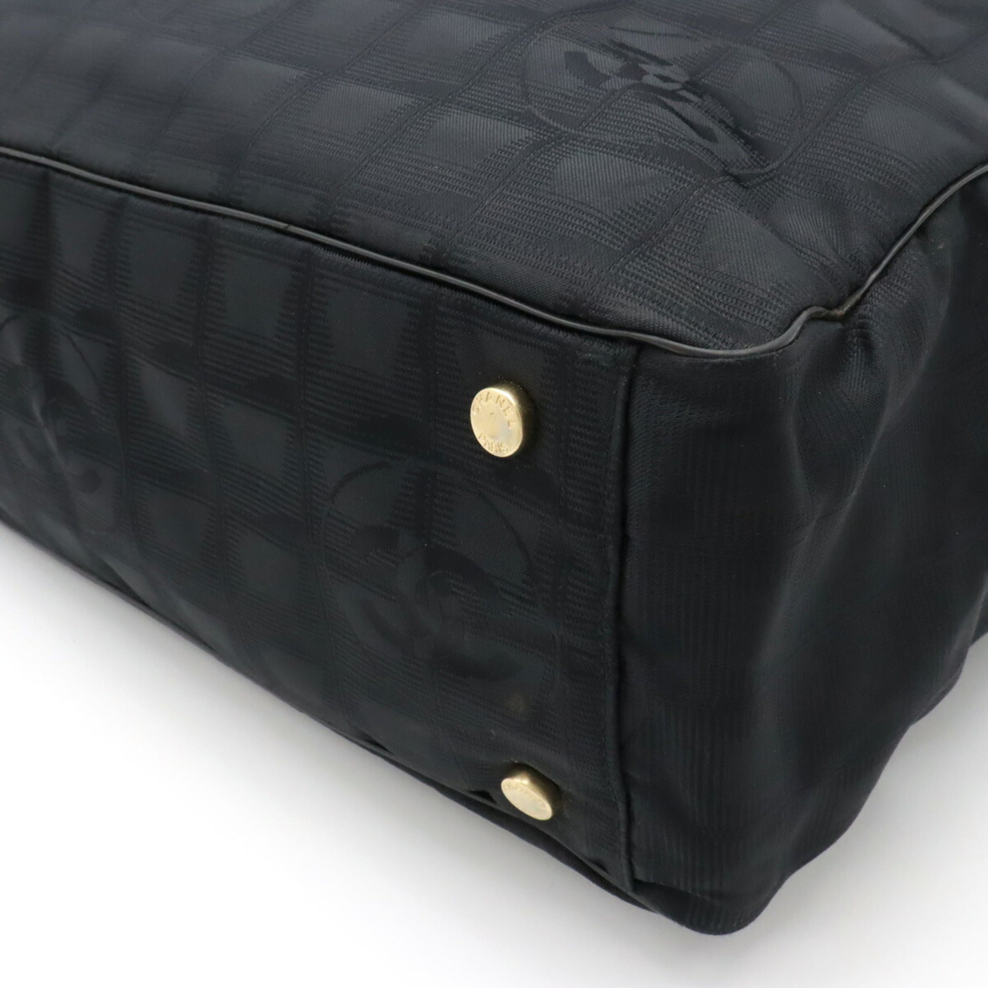 CHANEL NEW Line New Tote GM Bag Shoulder Nylon Leather Black A15825