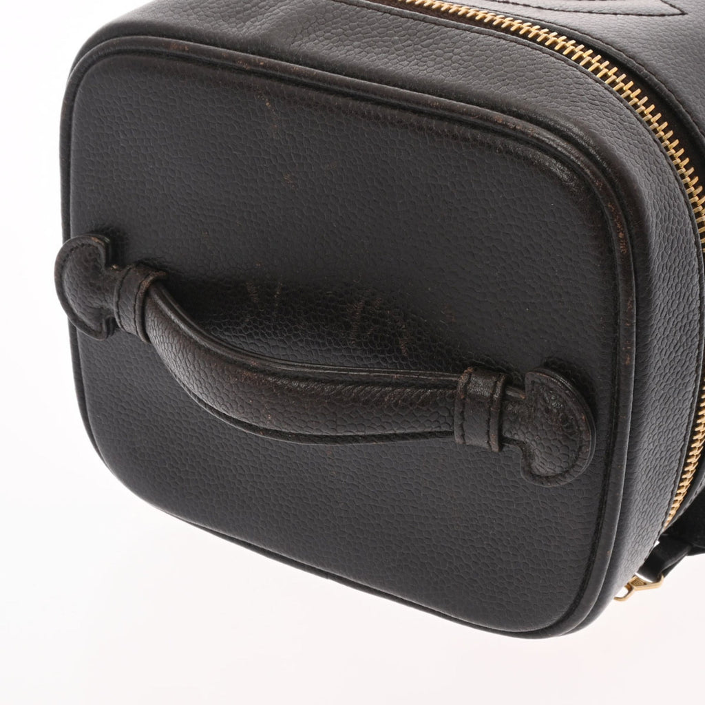 CHANEL Vanity Brown Ladies Caviar Skin Handbag