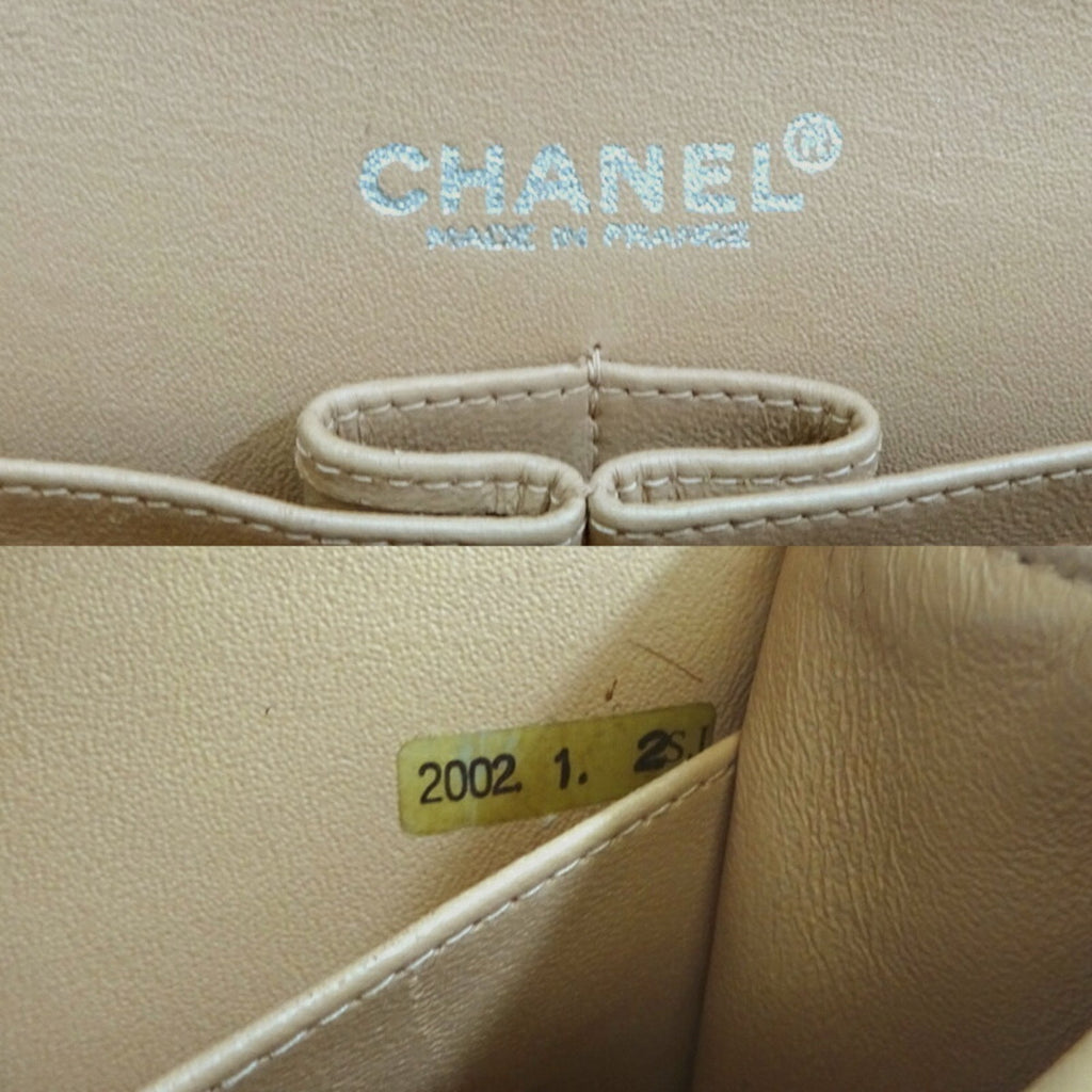 CHANEL Matelasse 25 Chain Shoulder Women's Bag AO1112 Fabric Beige x