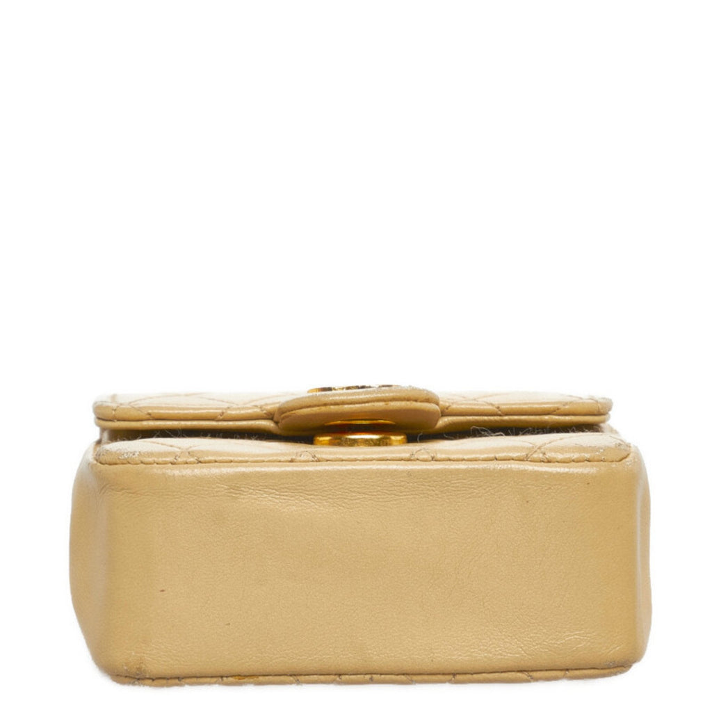 CHANEL matelasse chain shoulder bag handbag waist pouch beige leather ladies