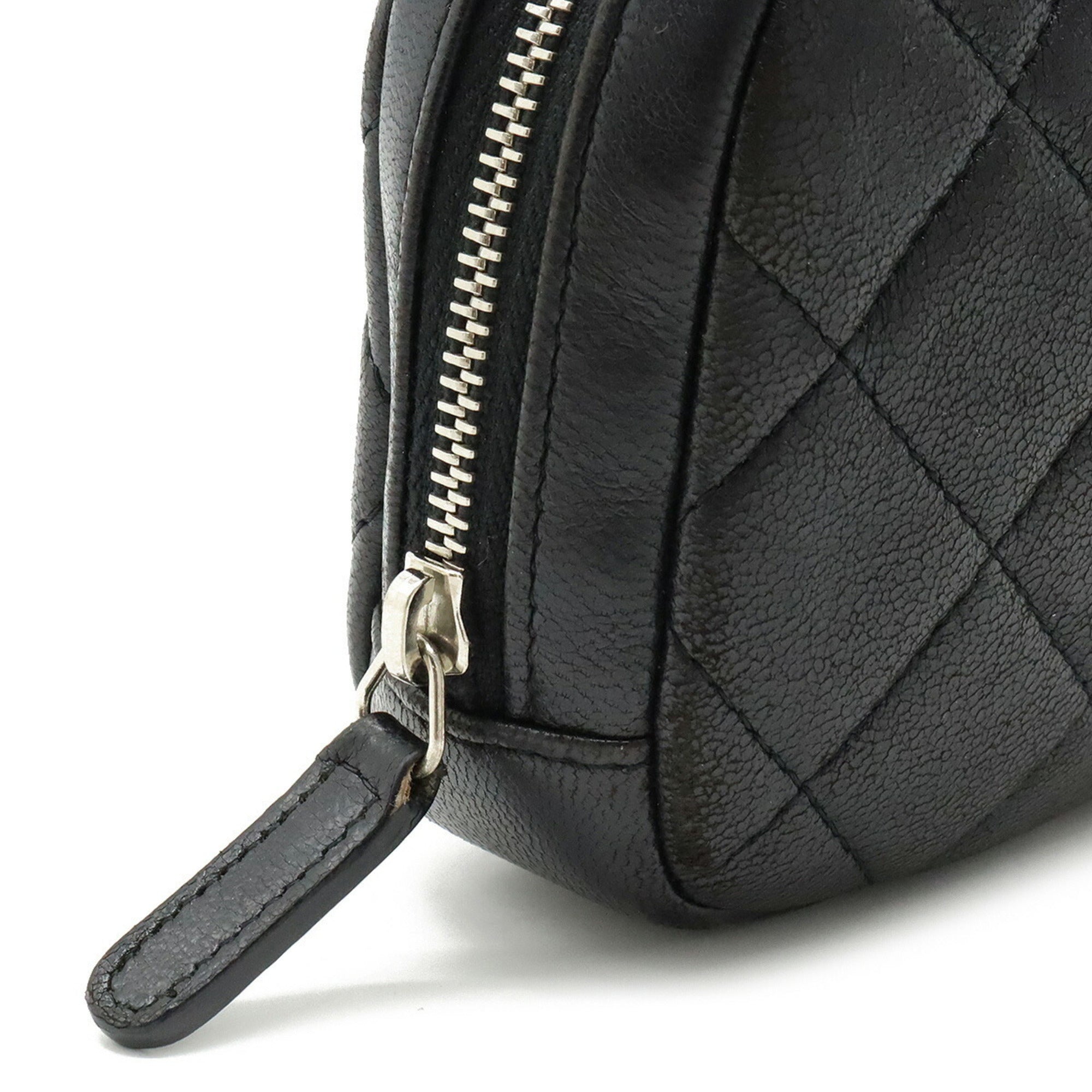 CHANEL Matelasse Cocomark Multi Pouch Lambskin Leather Black A80909