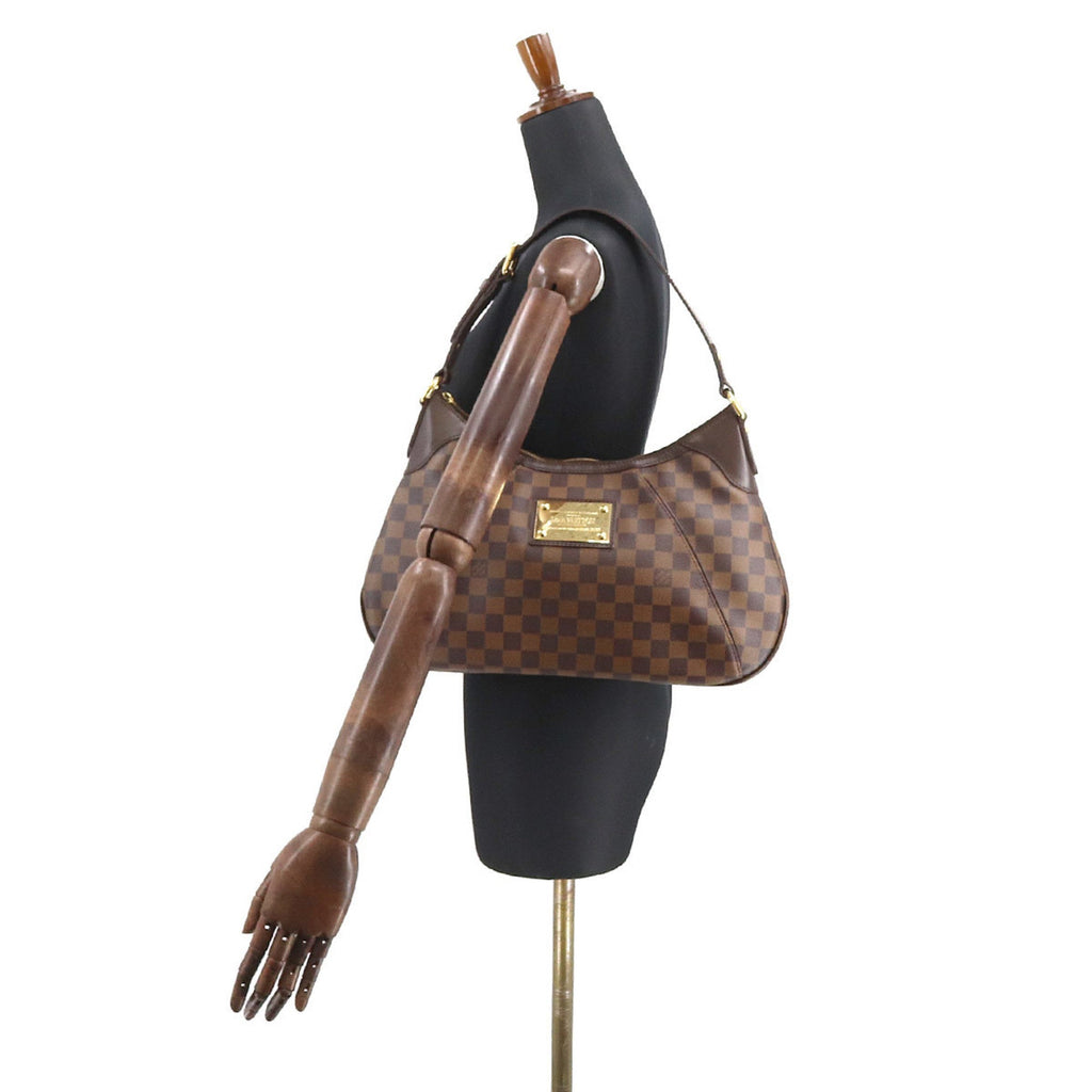 Louis Vuitton Damier Thames GM Shoulder Bag Ebene N48181 Gold Hardware