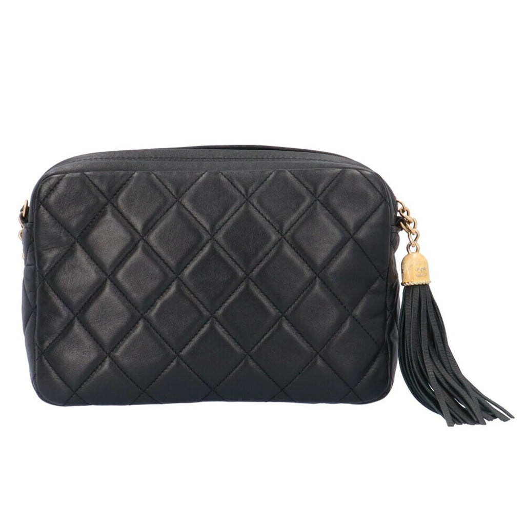 CHANEL Chain Shoulder Bag Lambskin Black Women's
