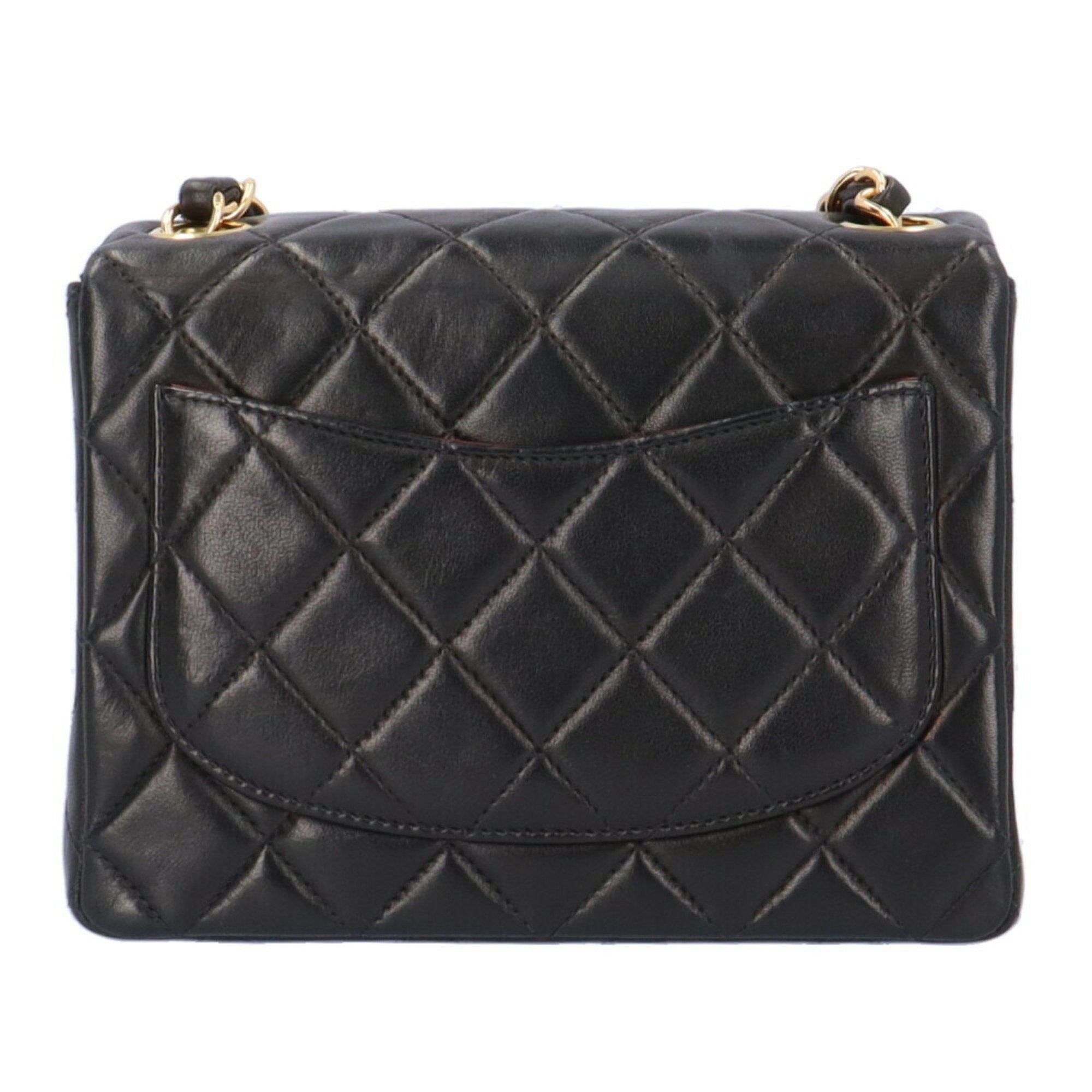 CHANEL Chain Matelasse Shoulder Bag Lambskin Black Women's