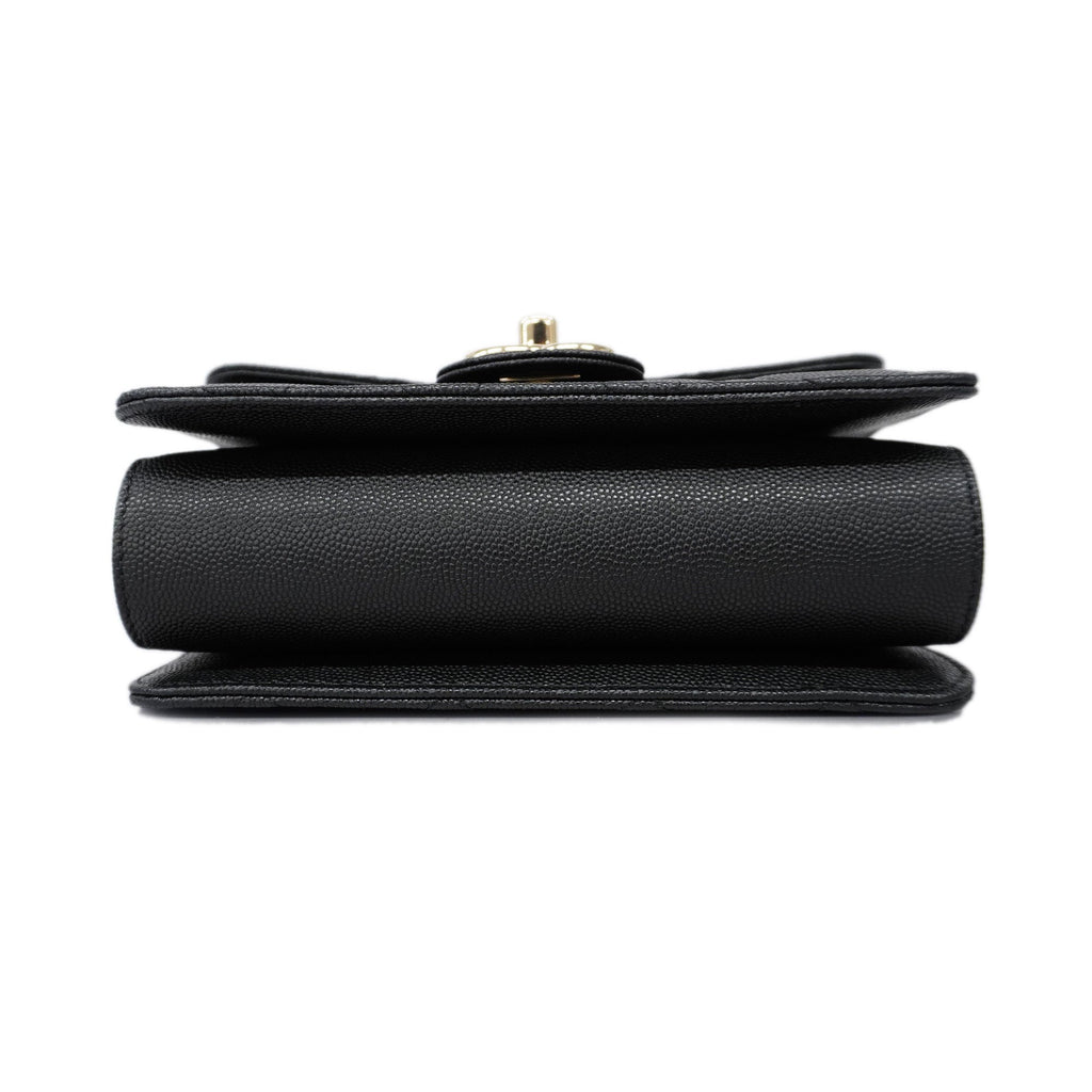 CHANELAuth  Matelasse Chain Shoulder Women's Caviar Leather Shoulder Bag Black