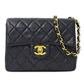 CHANEL bag matelasse lady's shoulder chain lambskin black