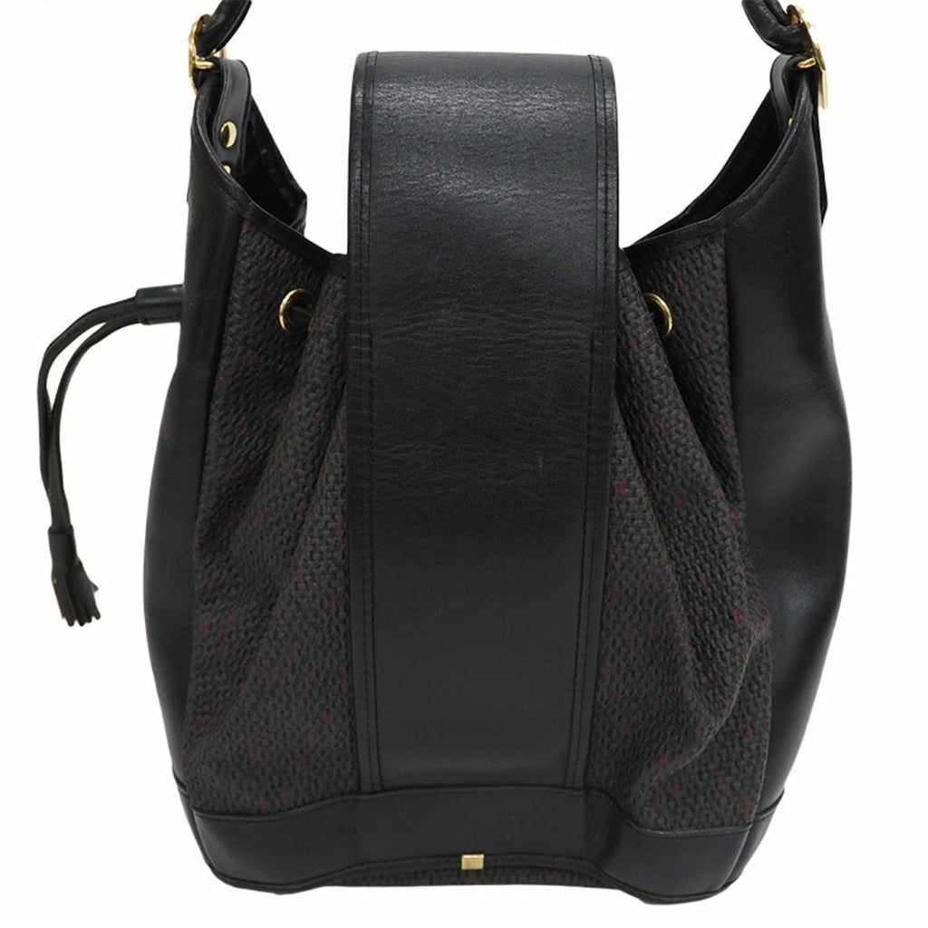 YVES SAINT LAURENT Vintage Crossbody Shoulder Bag Black Leather Women's