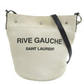 SAINT LAURENT Rive Gauche Canvas Leather Shoulder Bag 669299 Natural Black Ladies
