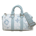 LOUIS VUITTON Aqua Garden Keepall Bandouliere Boston Bag Blue blue crystal Monogram Aqua Garden leather M22527