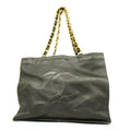 CHANELAuth  Chain Shoulder Women's Leather Tote Bag Black