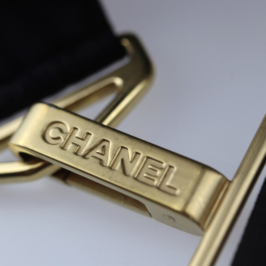 CHANEL new travel line waist bag A29346 canvas black gold metal fittings