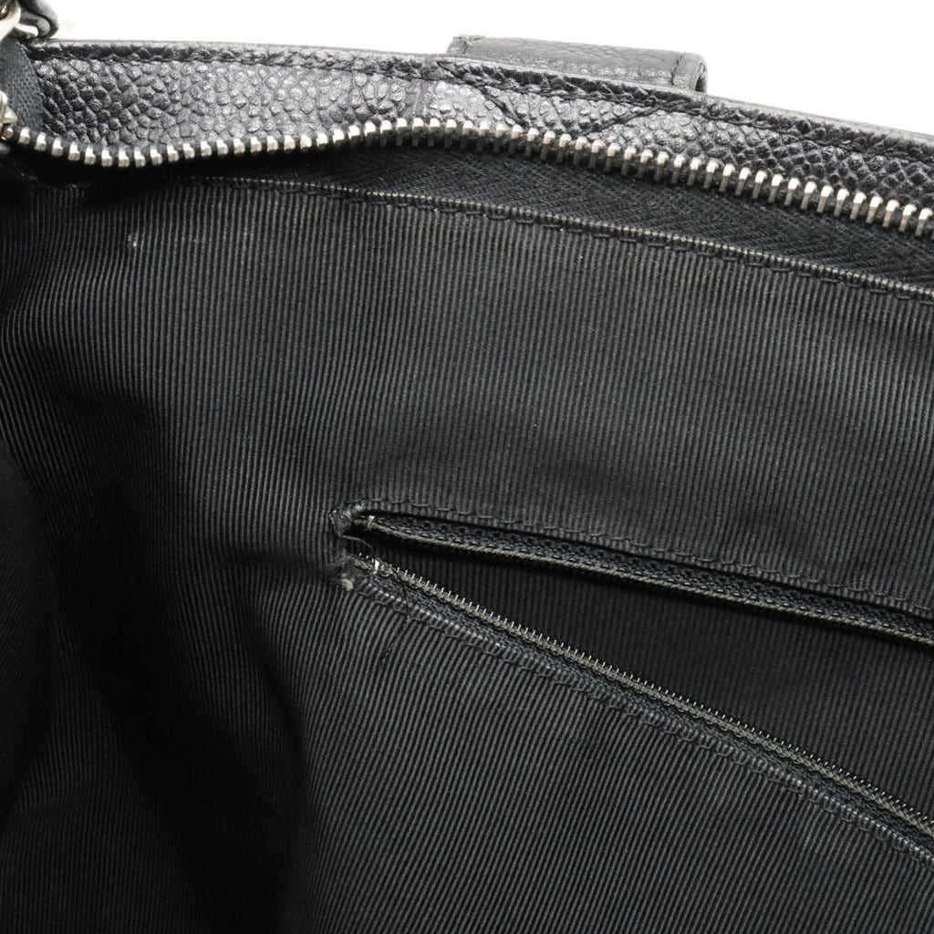 CHANEL here mark tote bag shoulder caviar skin black