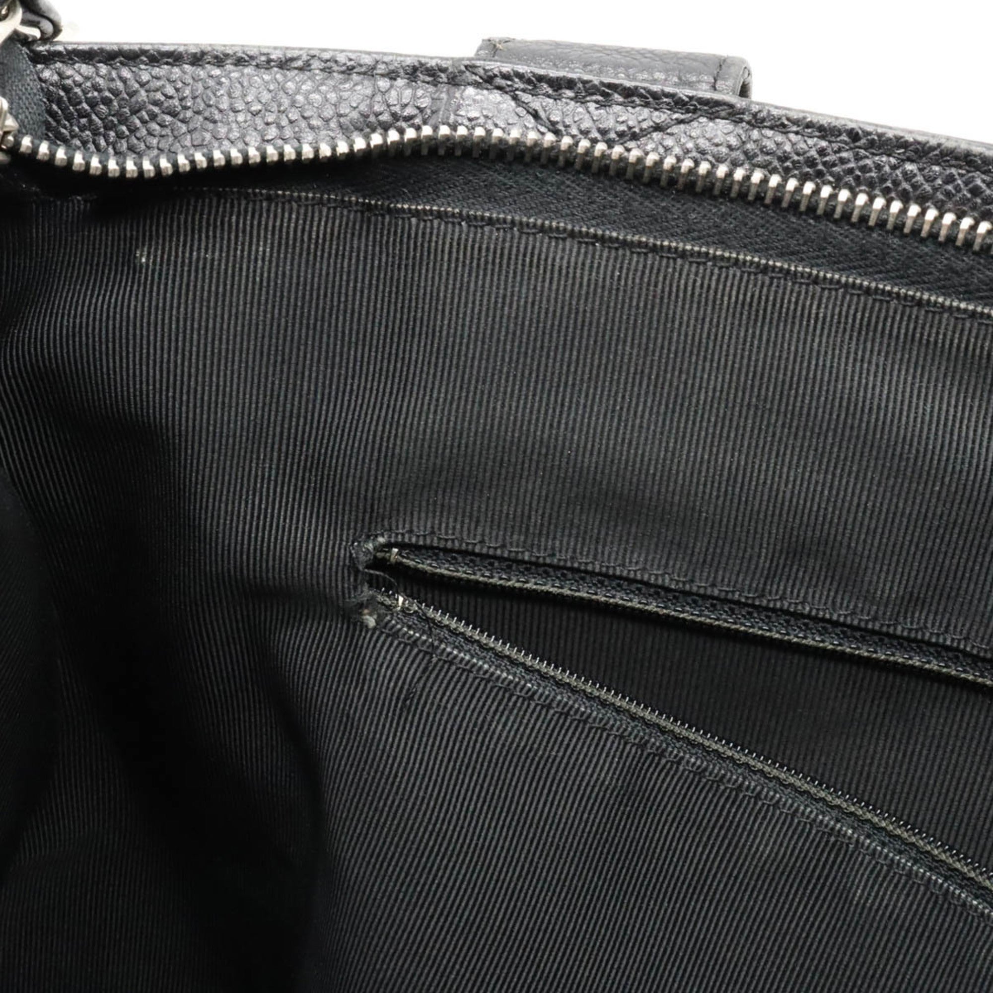 CHANEL here mark tote bag shoulder caviar skin black