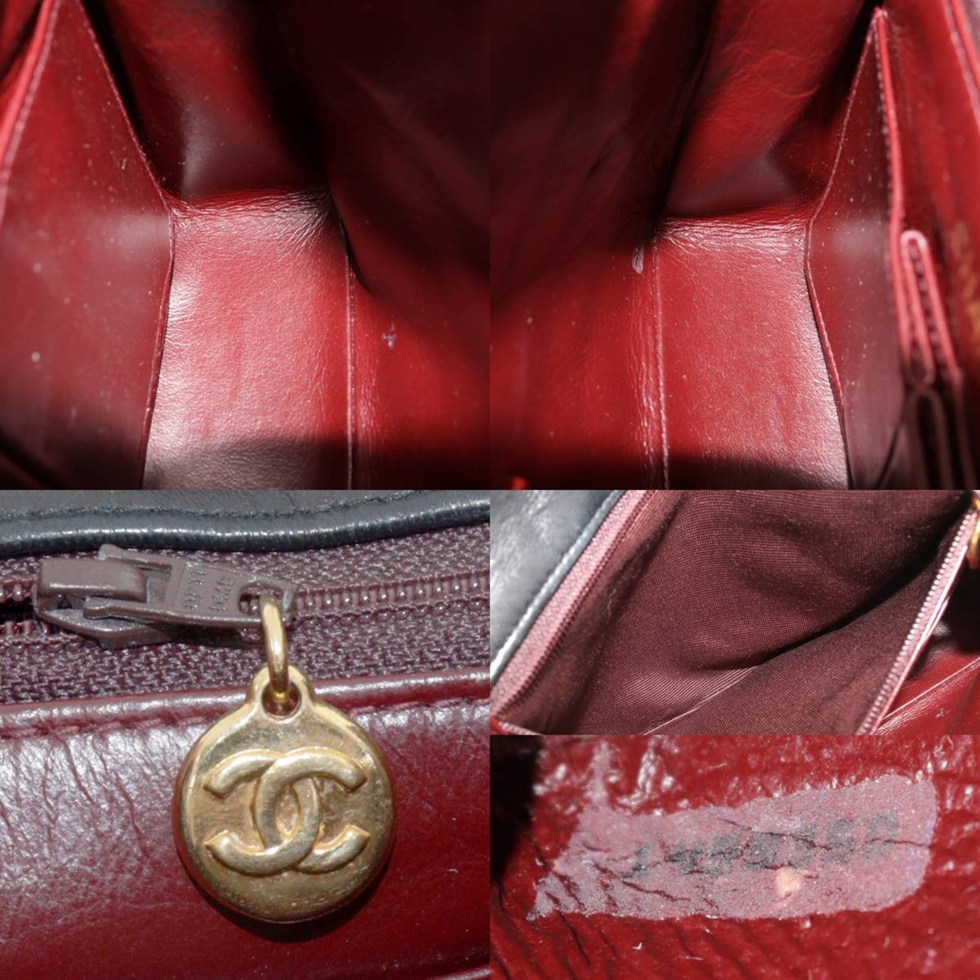 CHANEL Matelasse 20 Chain Shoulder Bag 7 Digits Circa 1990 Lambskin Black x Gold NT