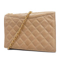 CHANEL  Matelasse Chain Shoulder Lambskin Women's Leather Shoulder Bag Beige