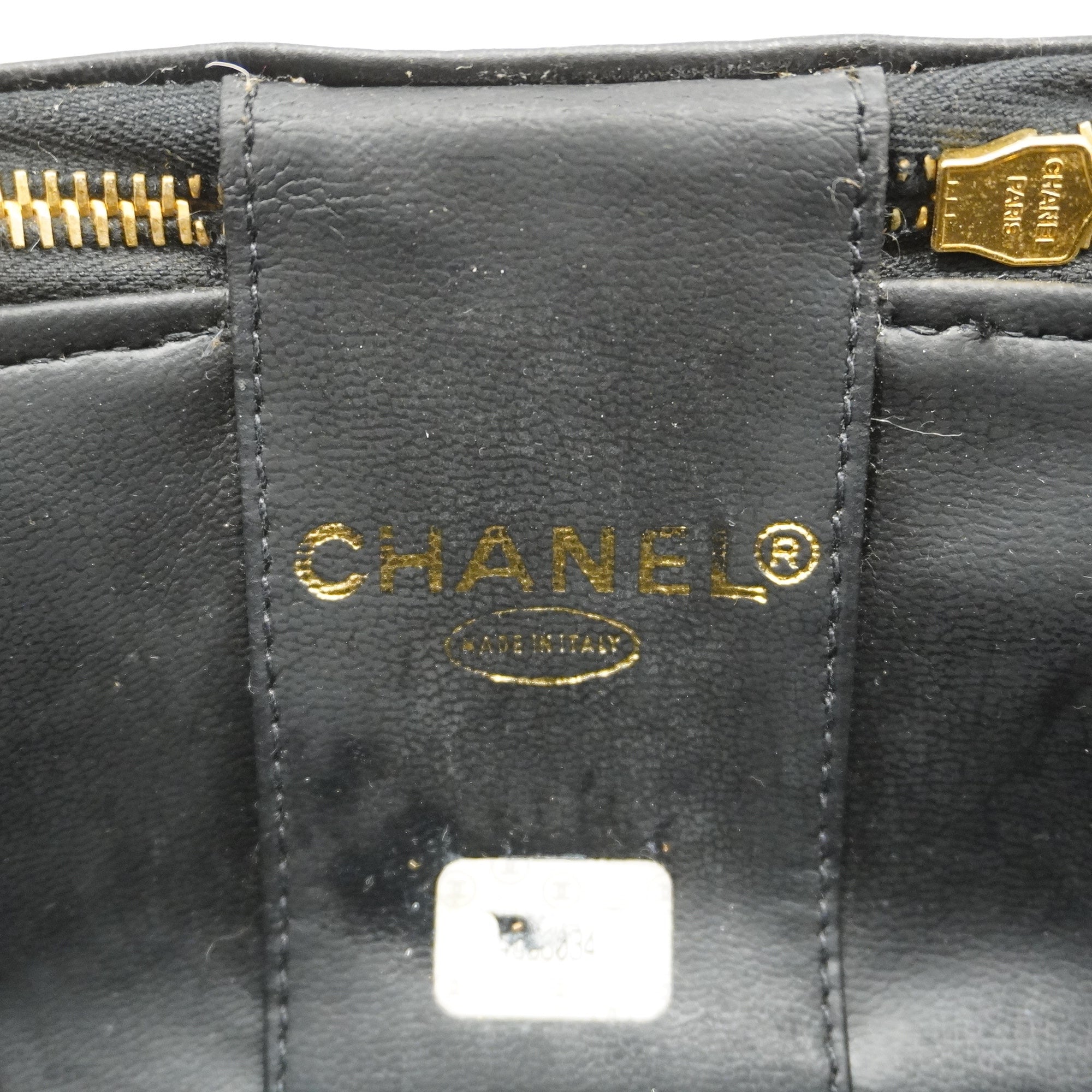 CHANELAuth  Vanity Bag Women's Caviar Leather Vanity Bag Black