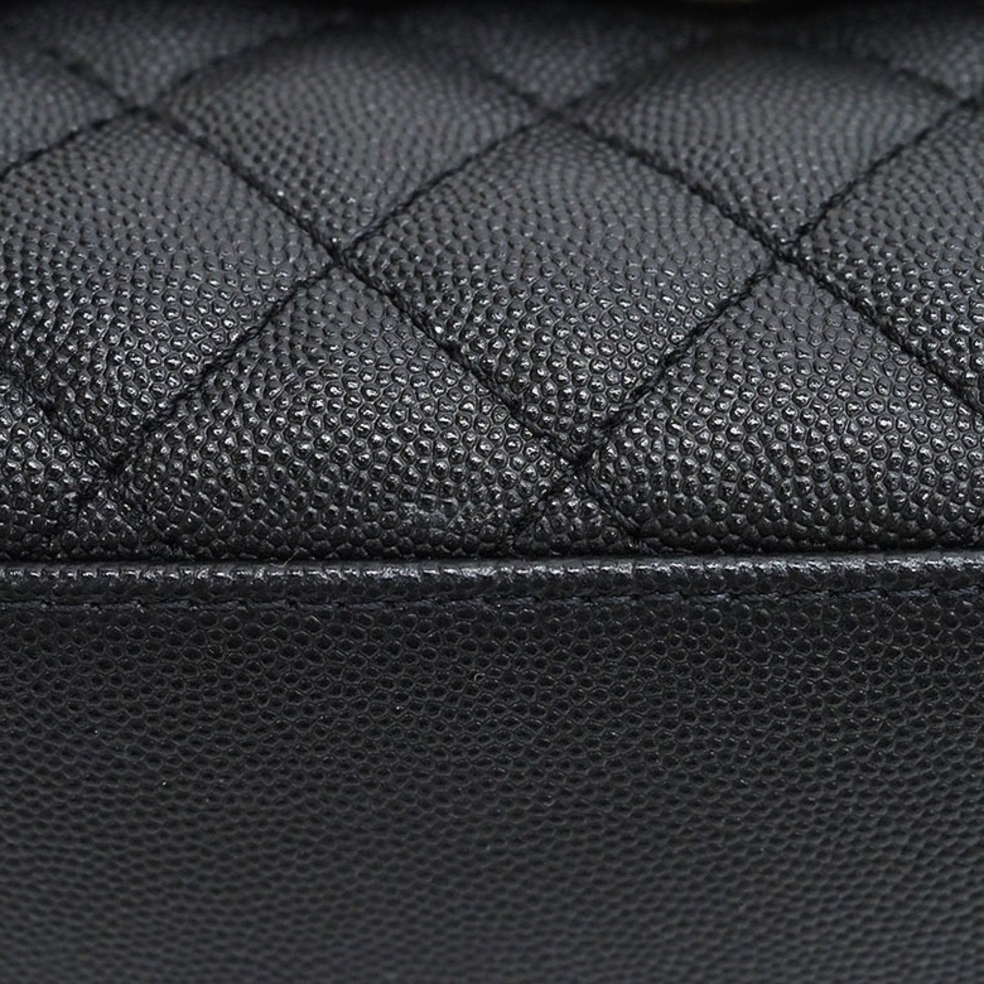 CHANEL Coco Handle Handbag Black A92990 Caviar Skin Women's