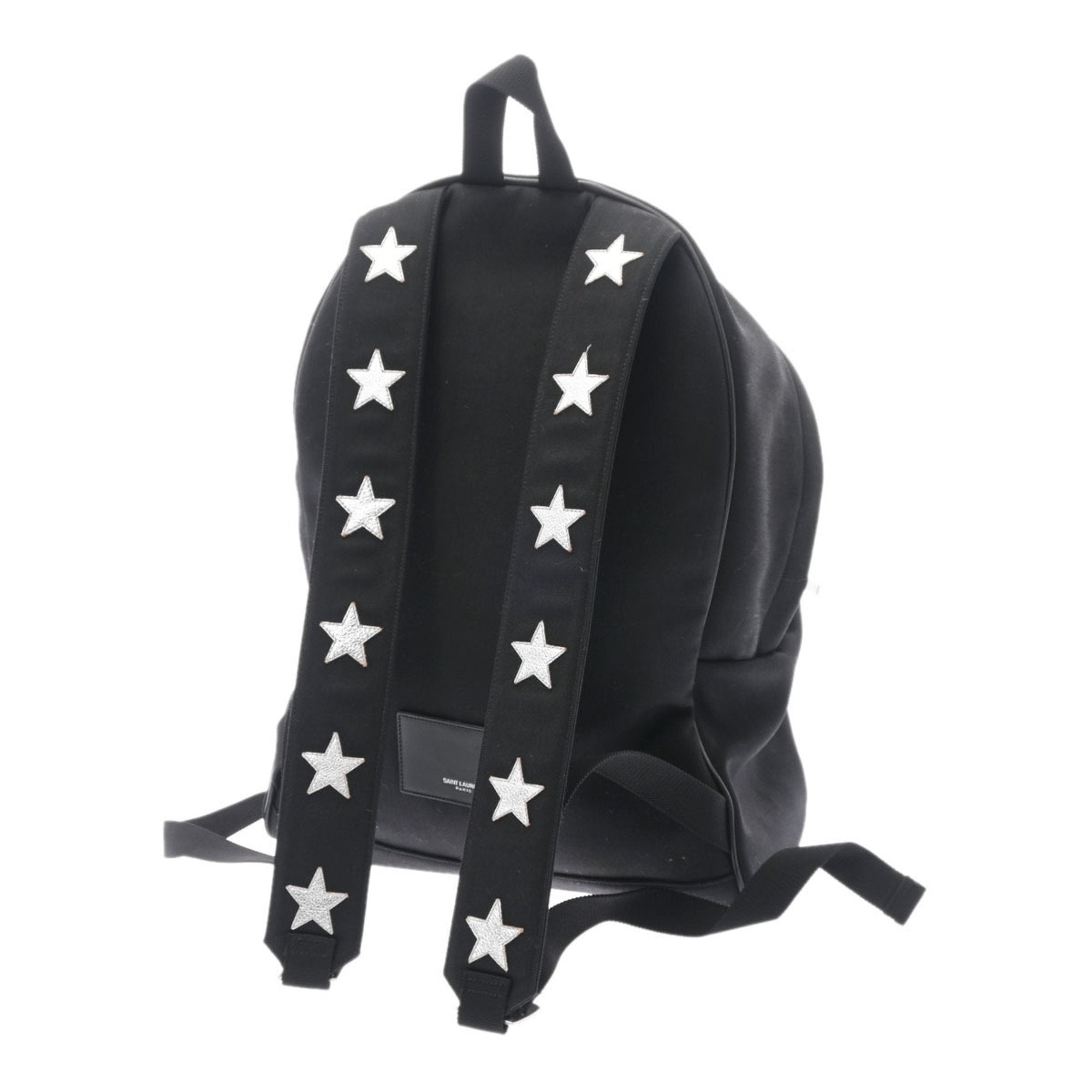 SAINT LAURENT Backpack Star Black Women's Canvas Rucksack/Daypack