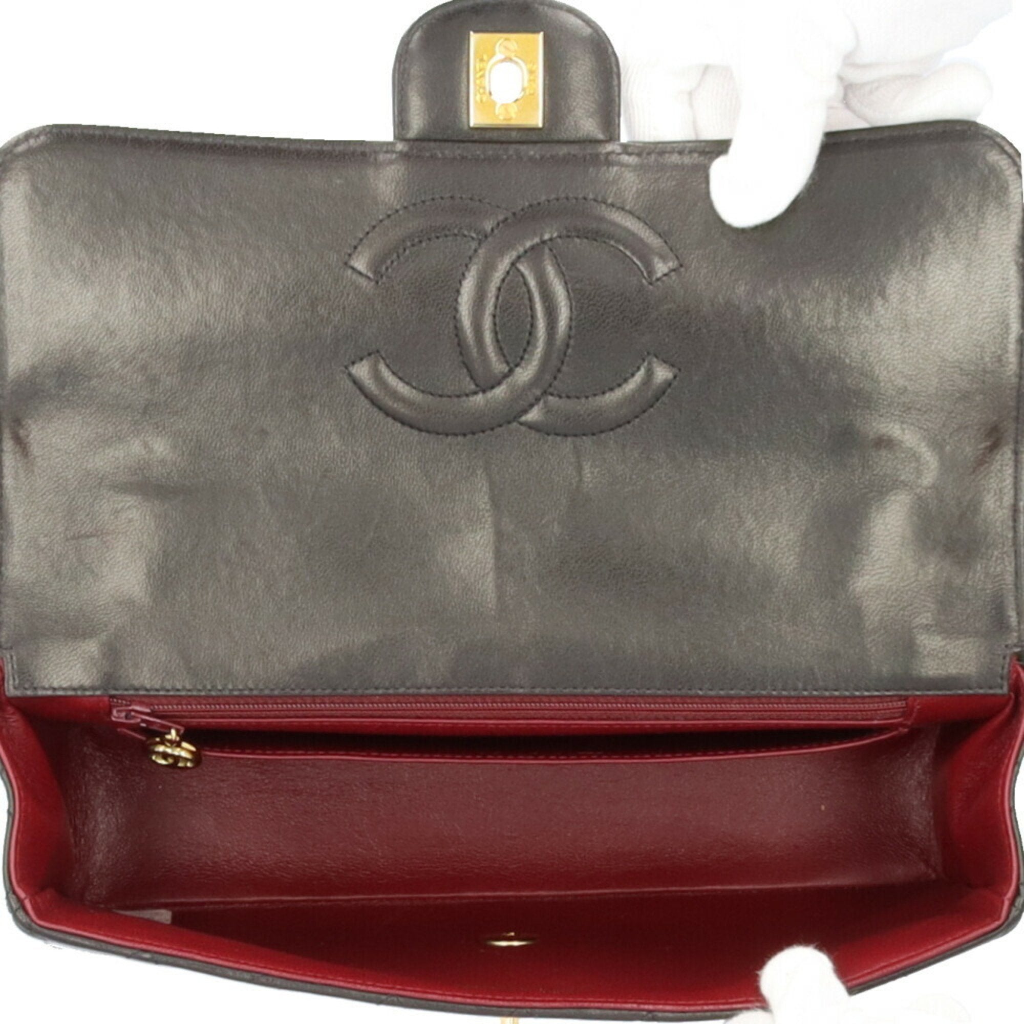 CHANEL Bag Cocomark Matelasse Handbag Lambskin Black Women's