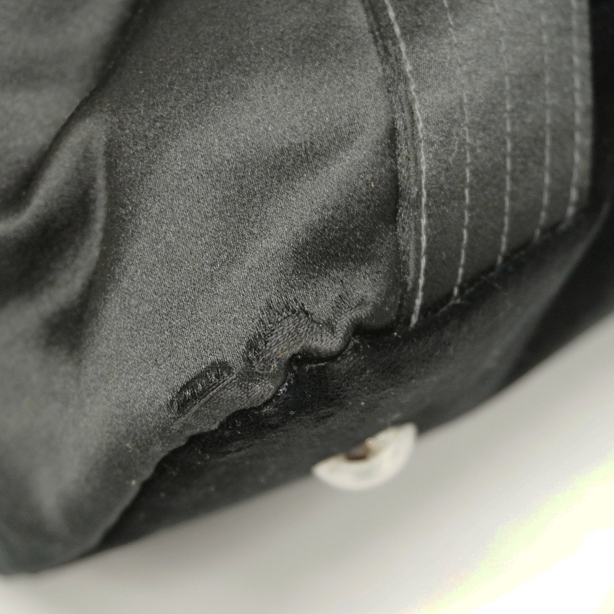 CHANELAuth  Boston Bag Men,Women,Unisex Satin,Leather Boston Bag Black