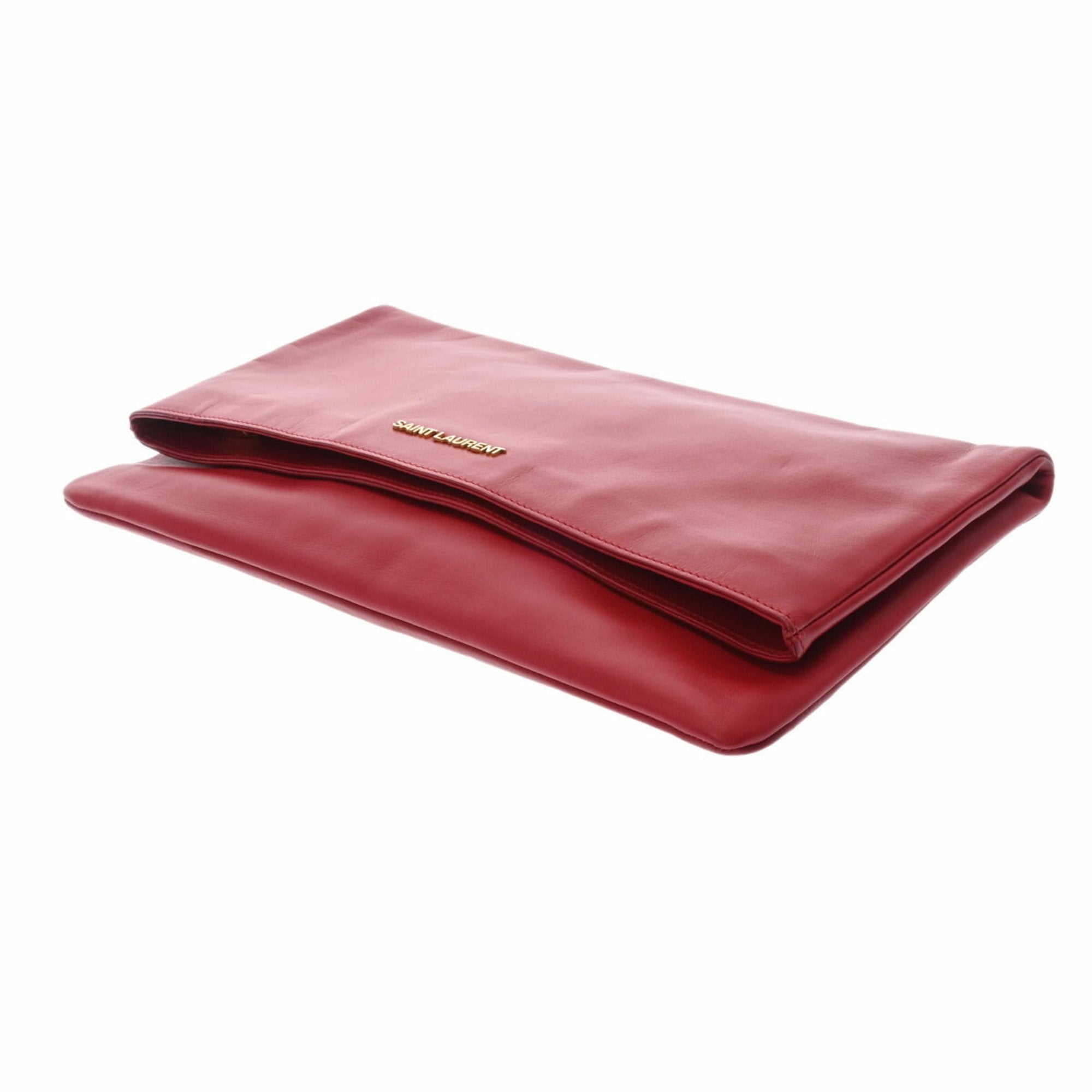 SAINT LAURENT Red 328193 Women's Calf Clutch Bag