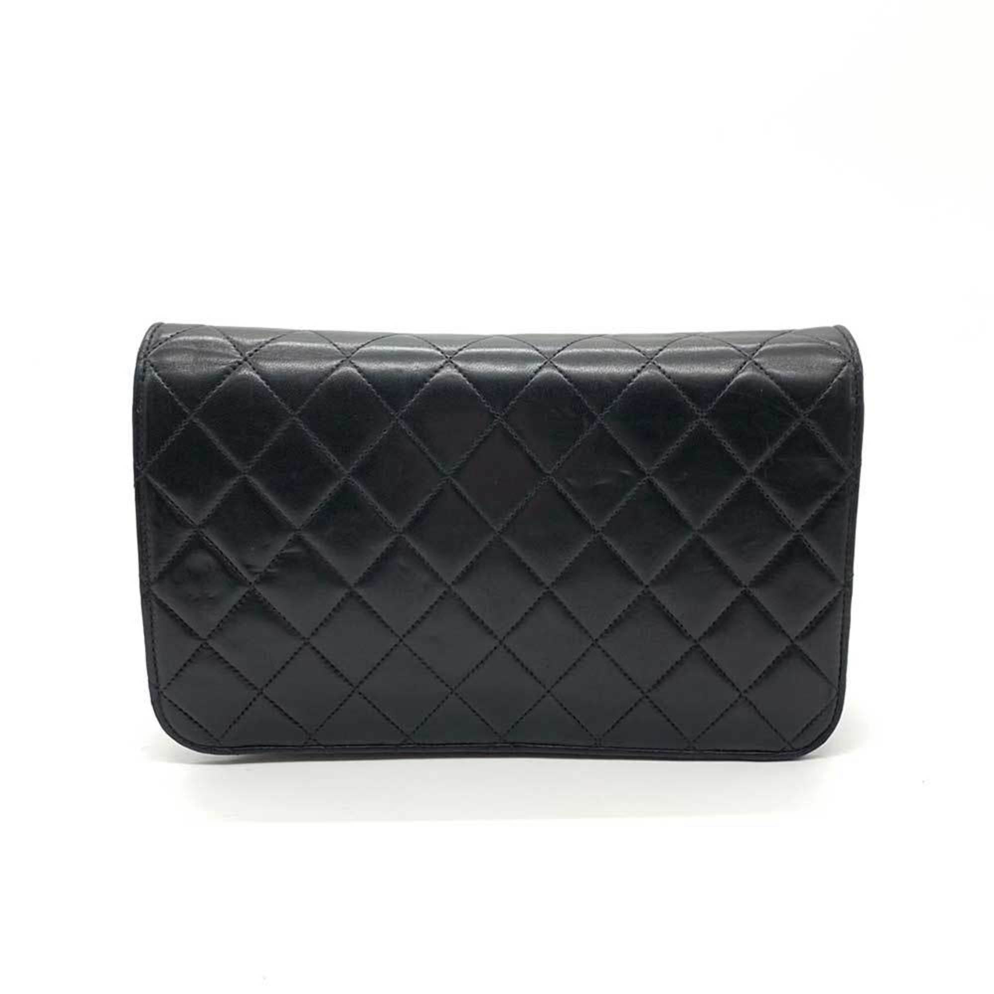 CHANEL Bag Matelasse 23 Single Chain Shoulder Black Full Flap Push Lock Coco Mark Ladies Lambskin Leather A03568