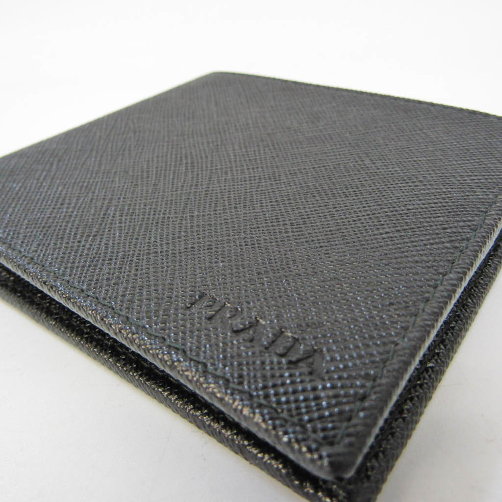 PRADA Saffiano 2MO738 Men's Leather Wallet [bi-fold] Black