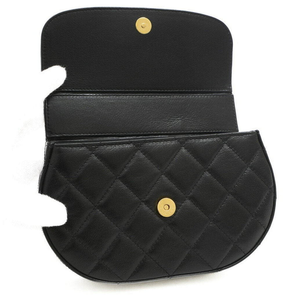 CHANEL Matelasse Chain Shoulder Smartphone Case 2Way Bag Leather Black AP3367