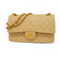 CHANEL  Matelasse W Flap W Chain Women's Caviar Leather Shoulder Bag Black