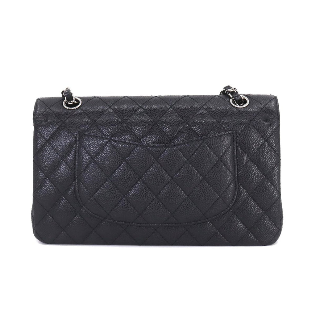 CHANEL Matelasse 25 Chain Shoulder Bag Caviar Skin Black A01112 Silver Hardware Coco Mark