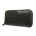 CHANELAuth  Long Wallet [bi-fold] Gold Hardware Women's Caviar Leather Long Wall