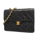 CHANEL  Matelasse Chain Shoulder Lambskin Women's Leather Shoulder Bag Black