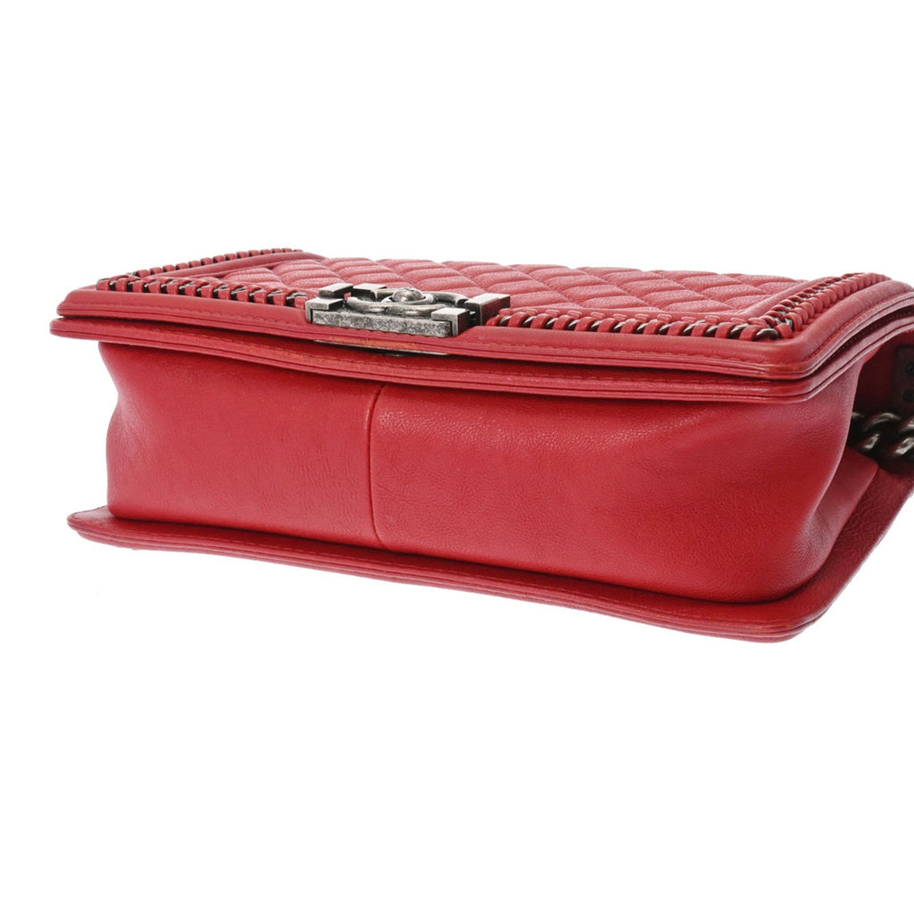 CHANEL Boy  Men,Women Handbag Black,Red Color,White