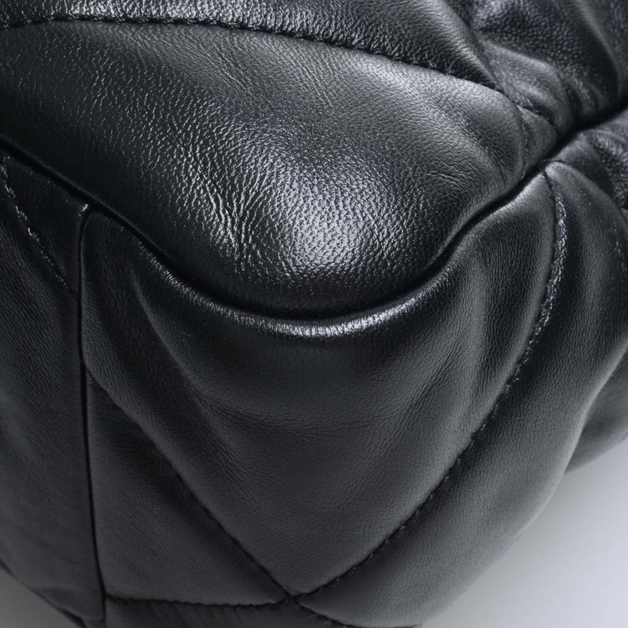 CHANEL lambskin 19 bag coco mark chain shoulder AS3660 black ladies