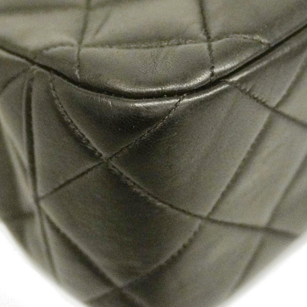 CHANEL  Matelasse Lambskin Women's Leather Handbag Black