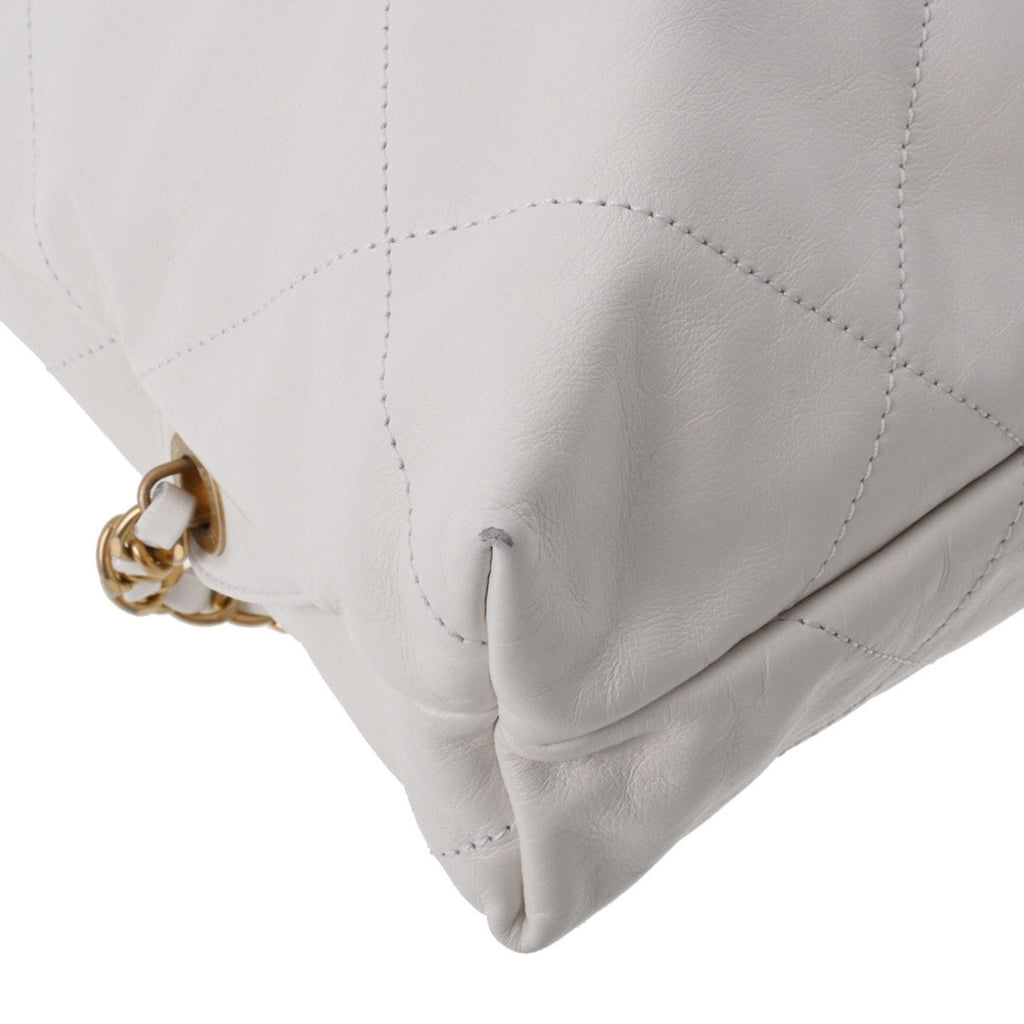 CHANEL 22 Large Backpack White Women's Calf Rucksack/Daypack