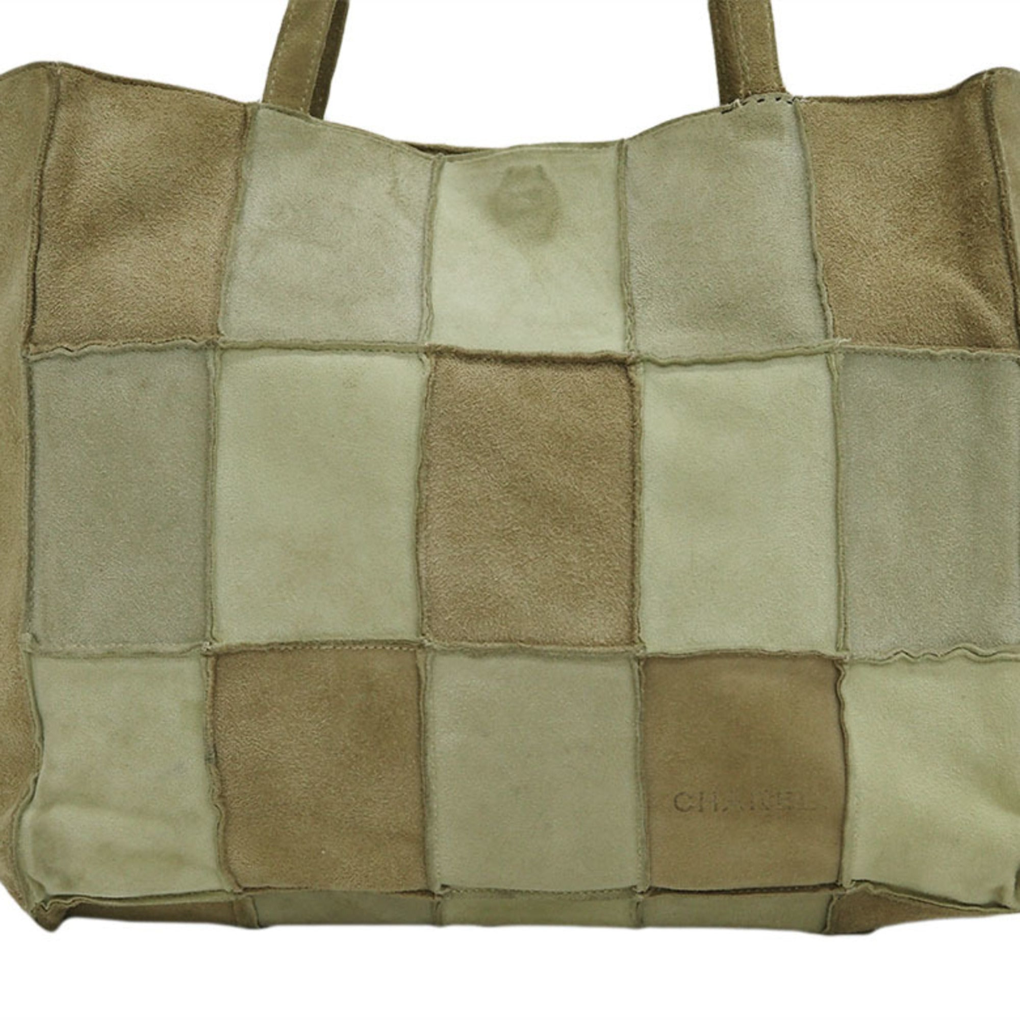 CHANEL Suede Patchwork Shoulder Tote Bag Beige 6th Series Ladies