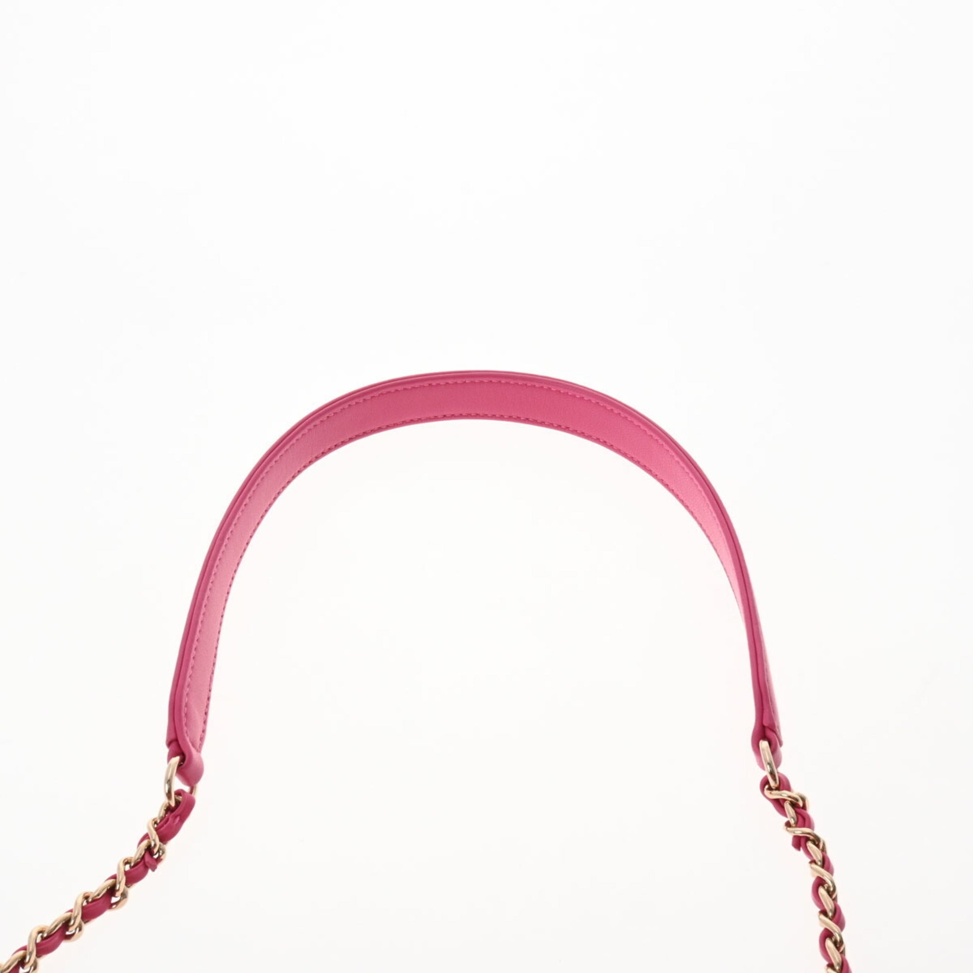CHANEL Vanity Chain Shoulder Pink AS0323 Ladies Lambskin Bag