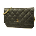 CHANELAuth  Matelasse Chain Shoulder Gold Hardware Caviar Leather Black