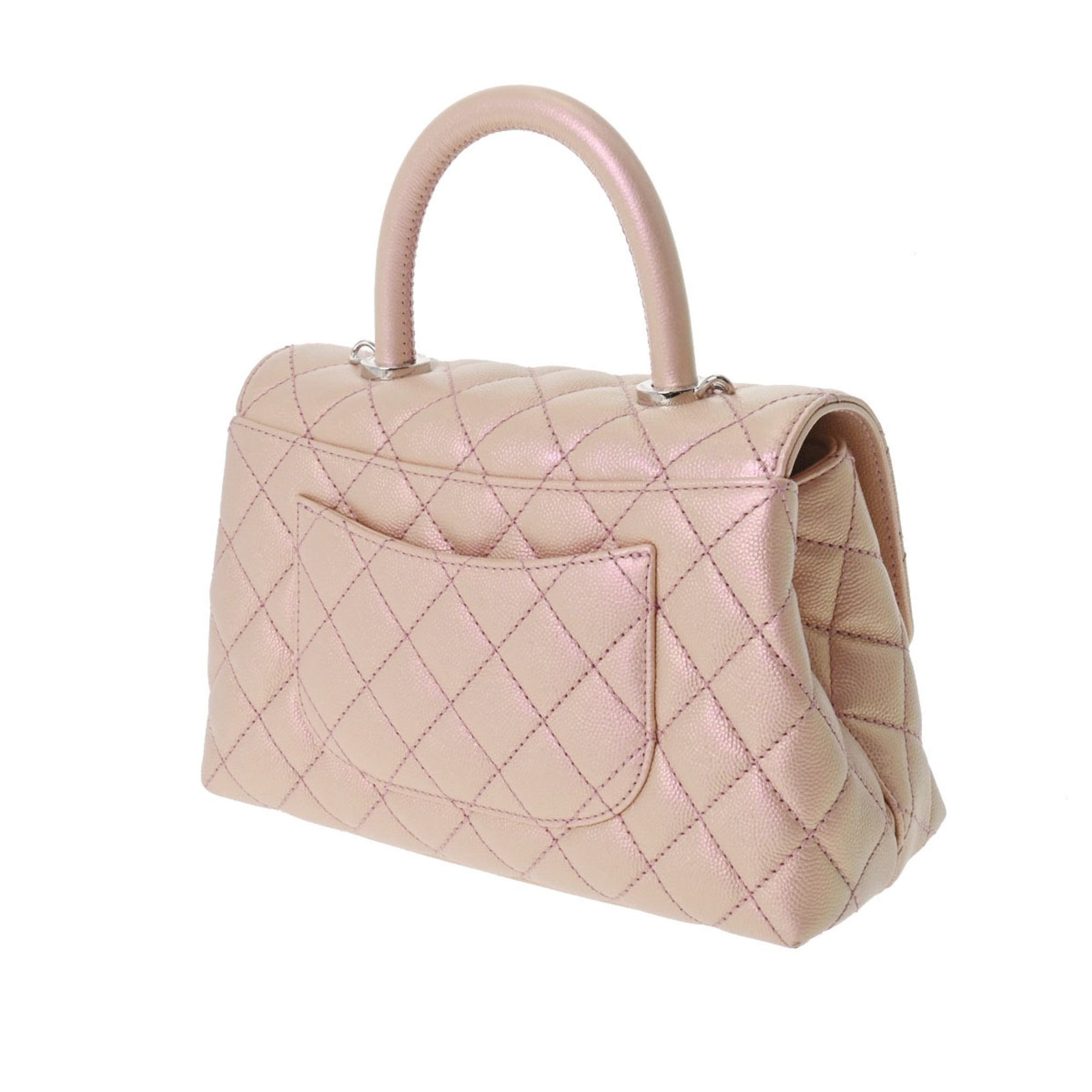 CHANEL Matelasse XS Metallic Pink Gradient Metal Fittings Women's Caviar Skin Bag