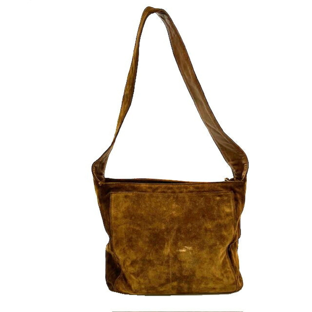CHANEL Shoulder bag suede brown one shoulder here mark