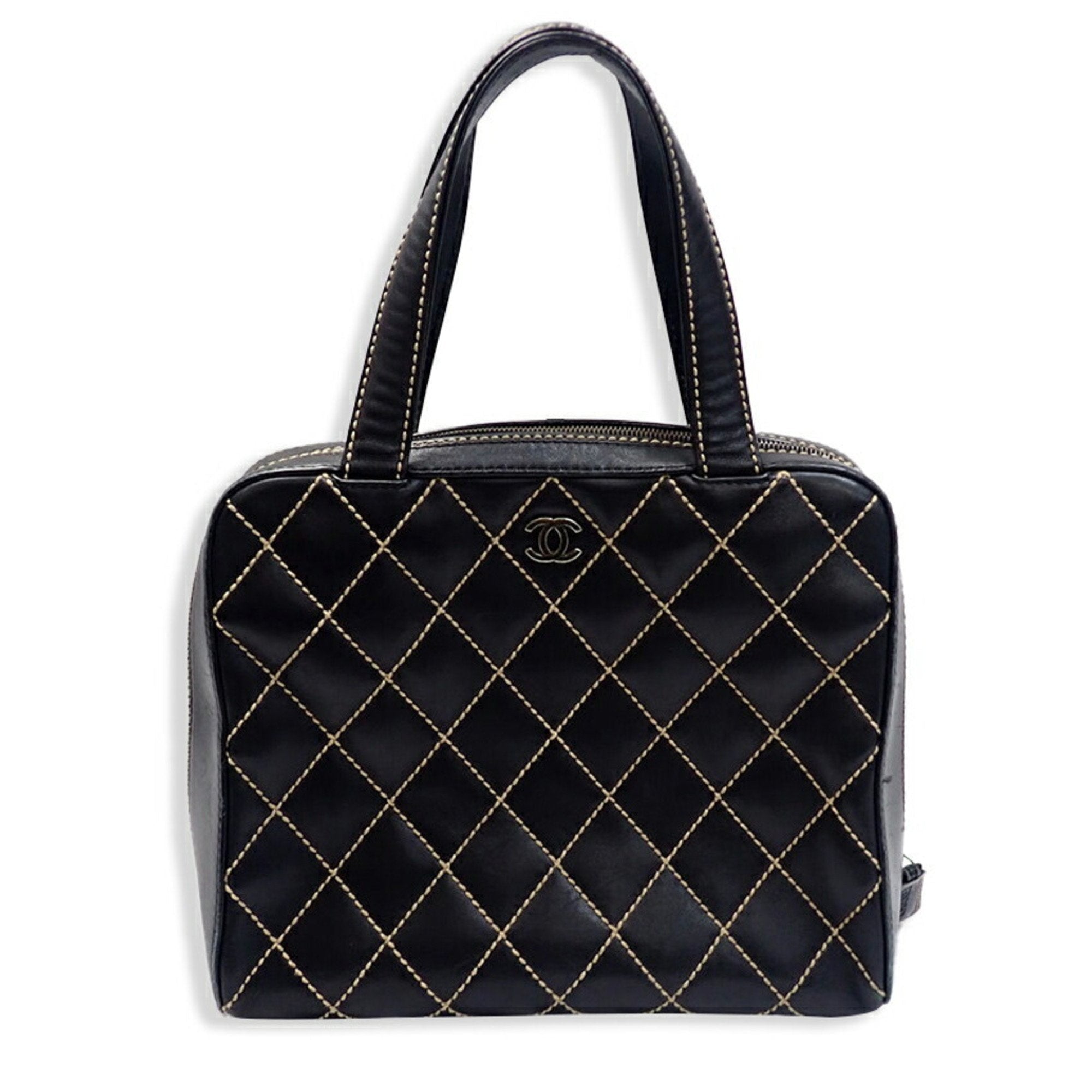 CHANEL matelasse wild stitch calf leather handbag