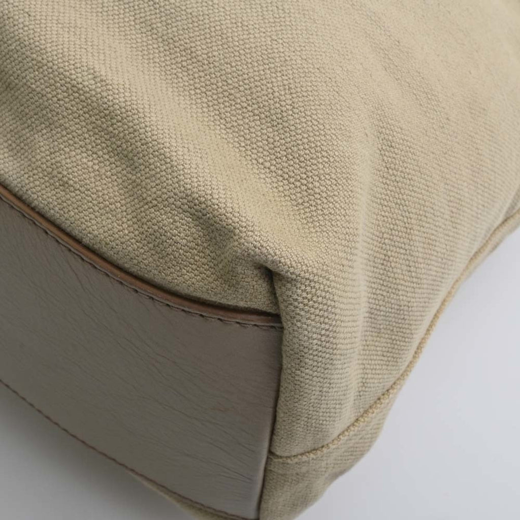 YVES SAINT LAURENT Canvas Tote Bag Beige Women's