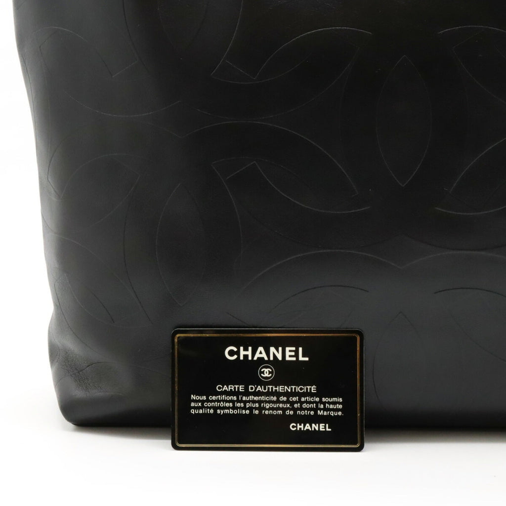 CHANEL Cocomark Tote Bag Shoulder Leather Black