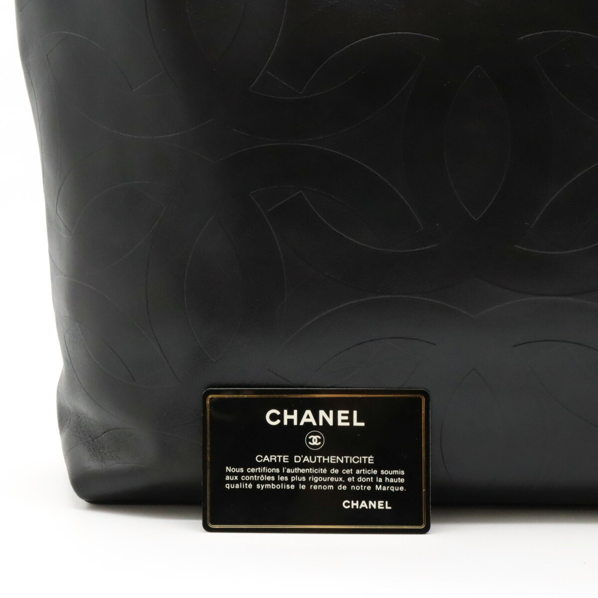 CHANEL Cocomark Tote Bag Shoulder Leather Black