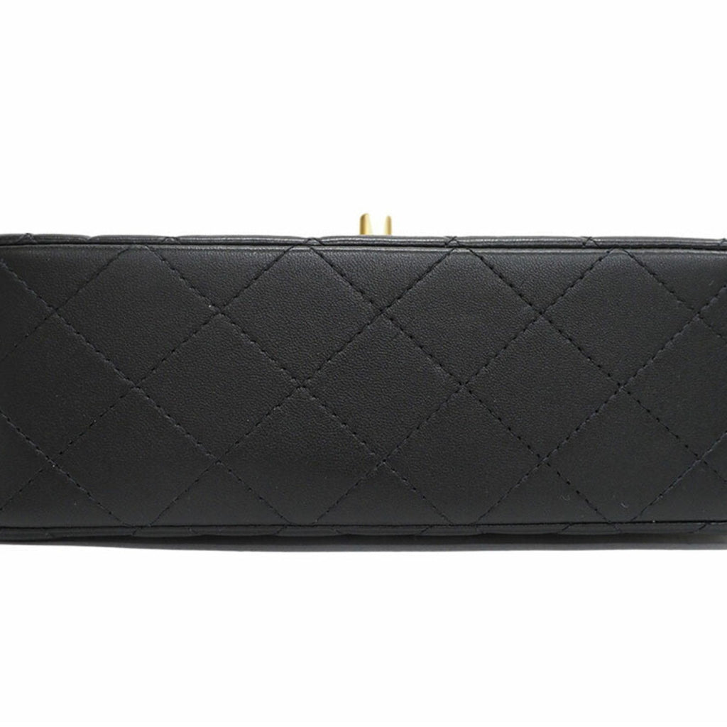 Chanel flap bag lambskin matelasse black shoulder ladies