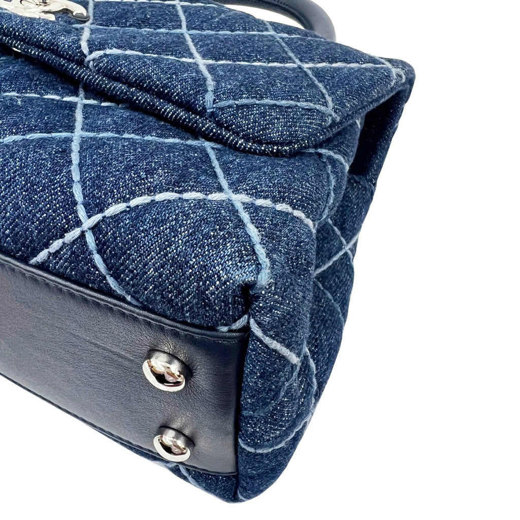 CHANEL Coco Handle XS Flap Bag 24 Shoulder Handbag Matelasse 27 Series A92990 Ladies Blue