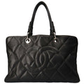 CHANEL matelasse handbag caviar skin black ladies